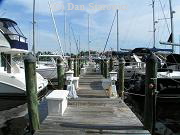 Looking down dock